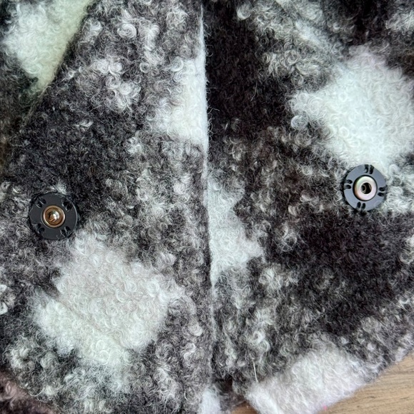 Davi & Dani Boucle Black White Plaid Coat Longline Chic Blazer Jacket Size M - Picture 9 of 15